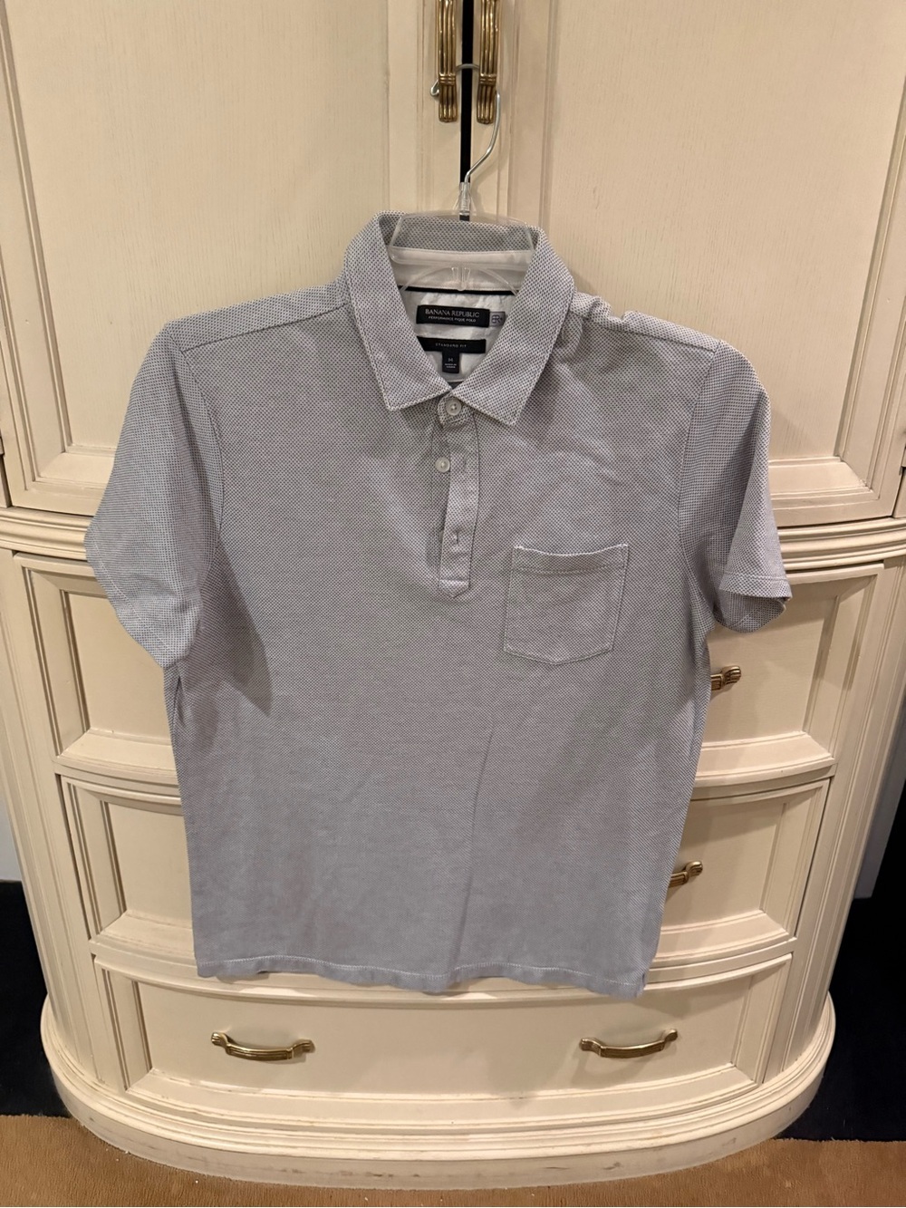 Banana Republic Light Blue Men's Polo with Chest Pocket